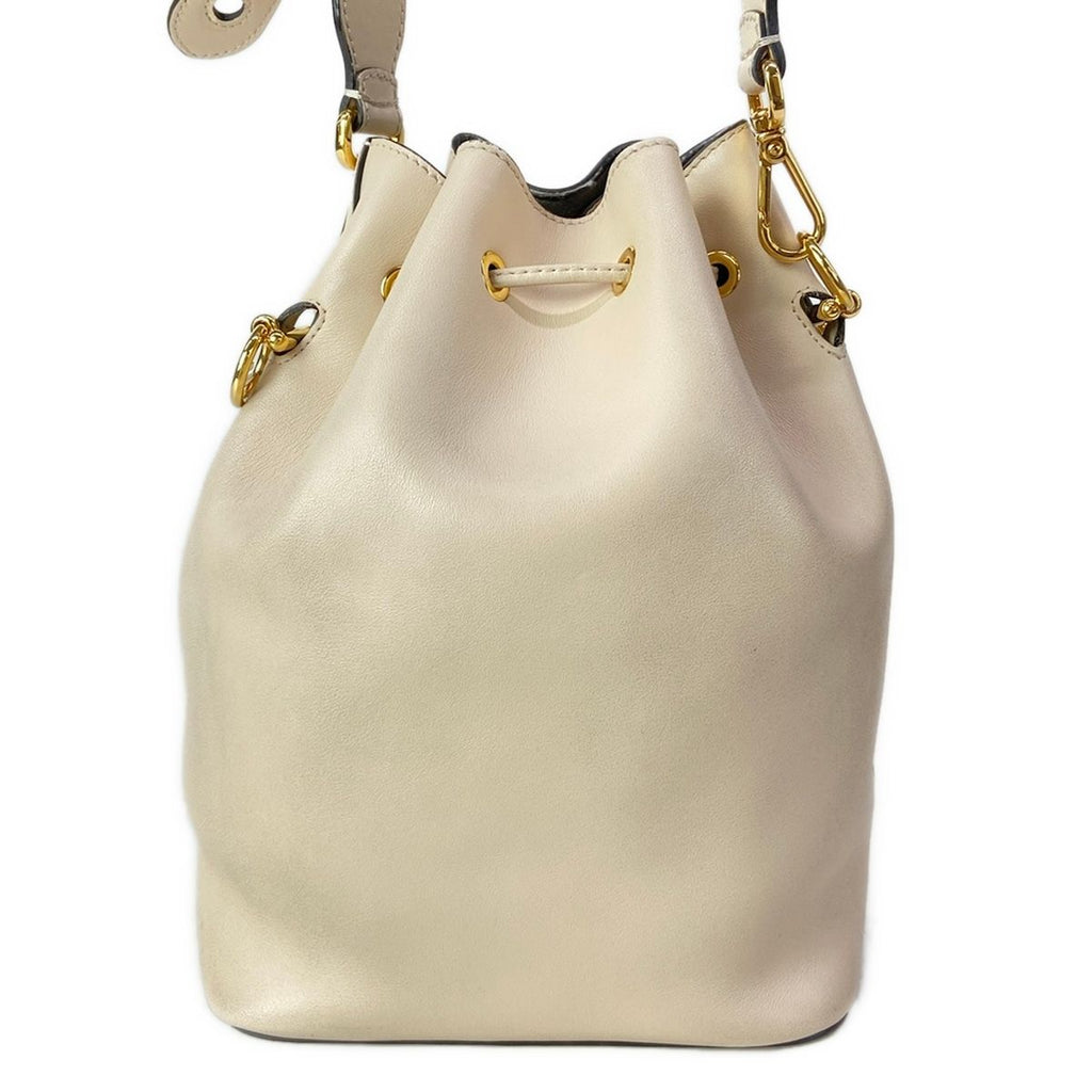 Fendi Shoulder Bag Montresor Beige Drawstring Leather — view 3
