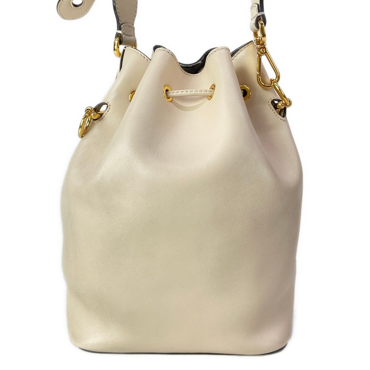 Fendi Shoulder Bag Montresor Beige Drawstring Leather — view 3