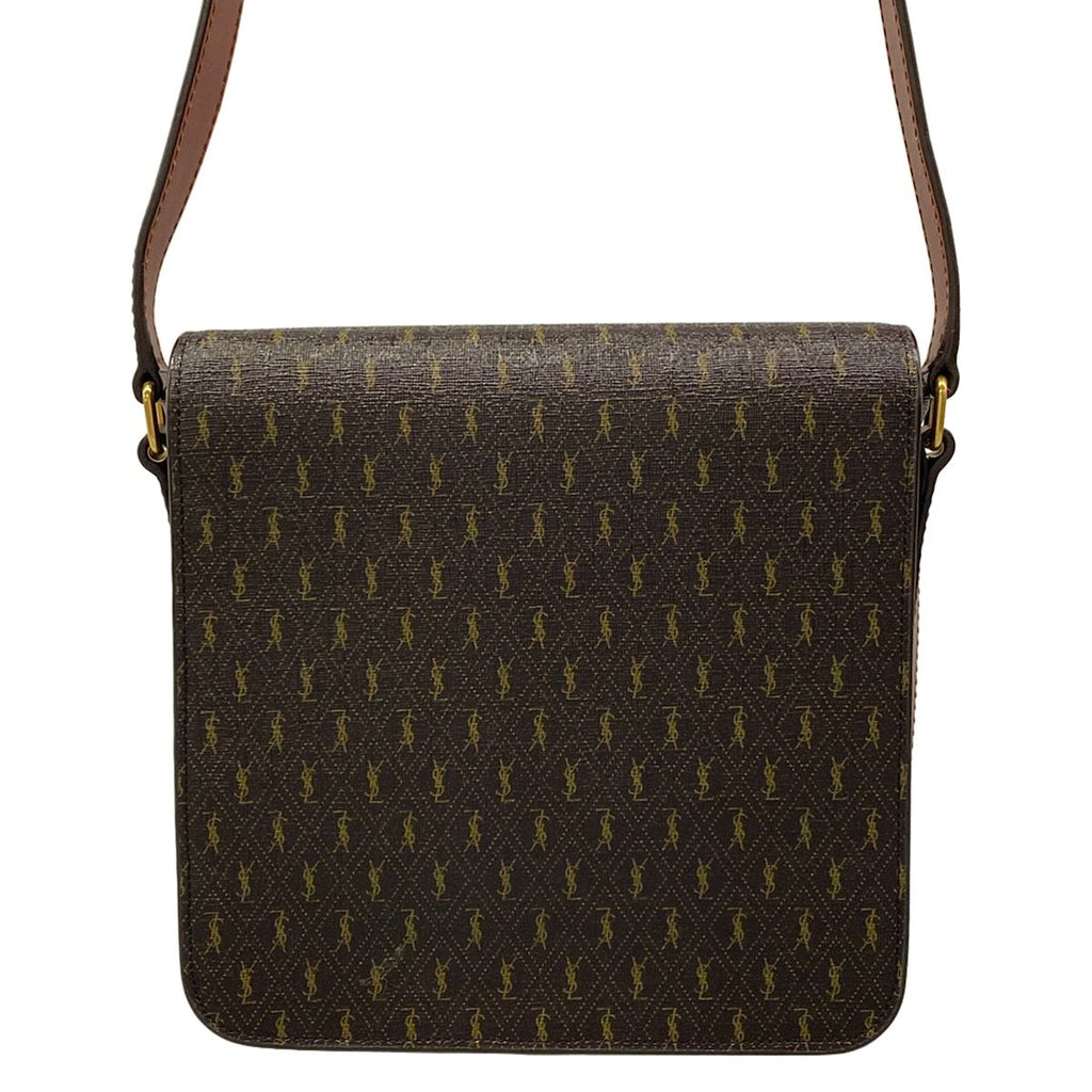 Saint Laurent Paris Shoulder Bag Monogram Satchel Dark Brown Leather — view 3