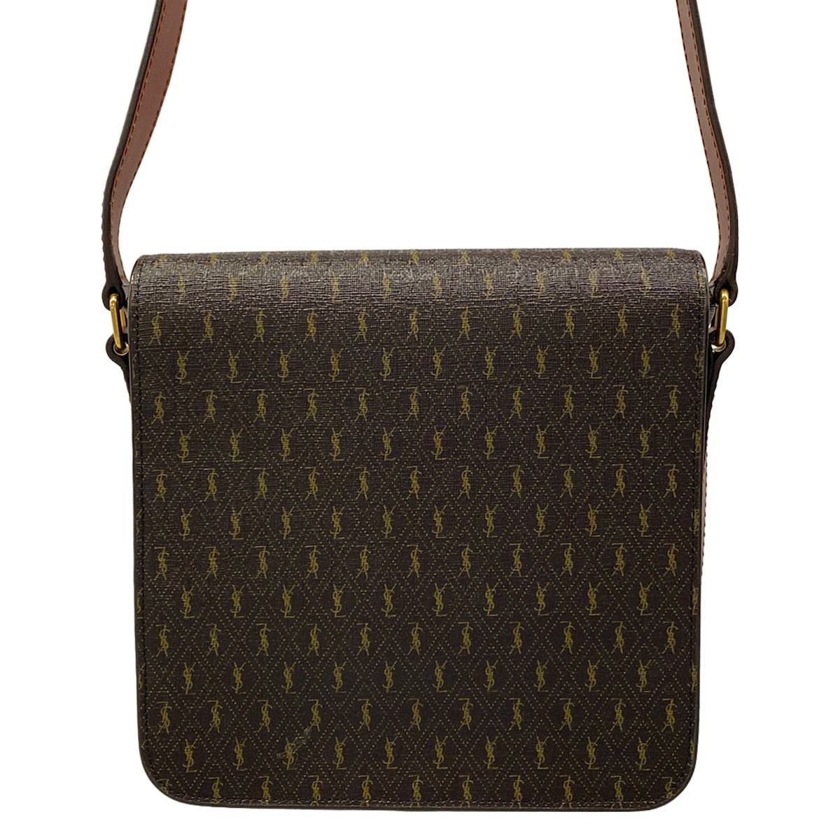 Saint Laurent Paris Shoulder Bag Monogram Satchel Dark Brown Leather — view 3