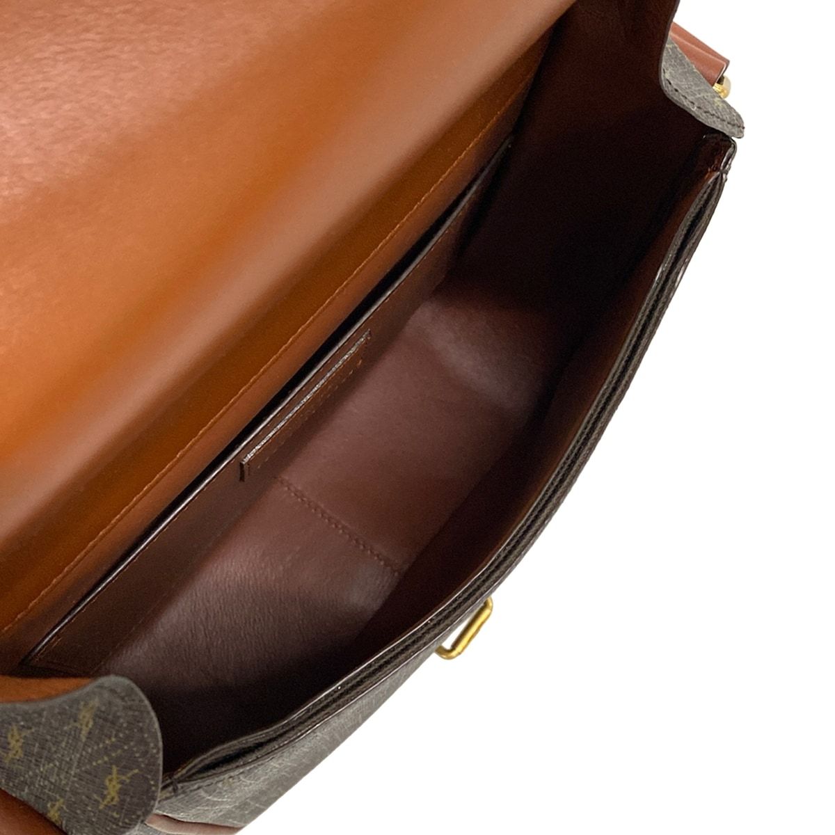 Saint Laurent Paris Shoulder Bag Monogram Satchel Dark Brown Leather — view 7