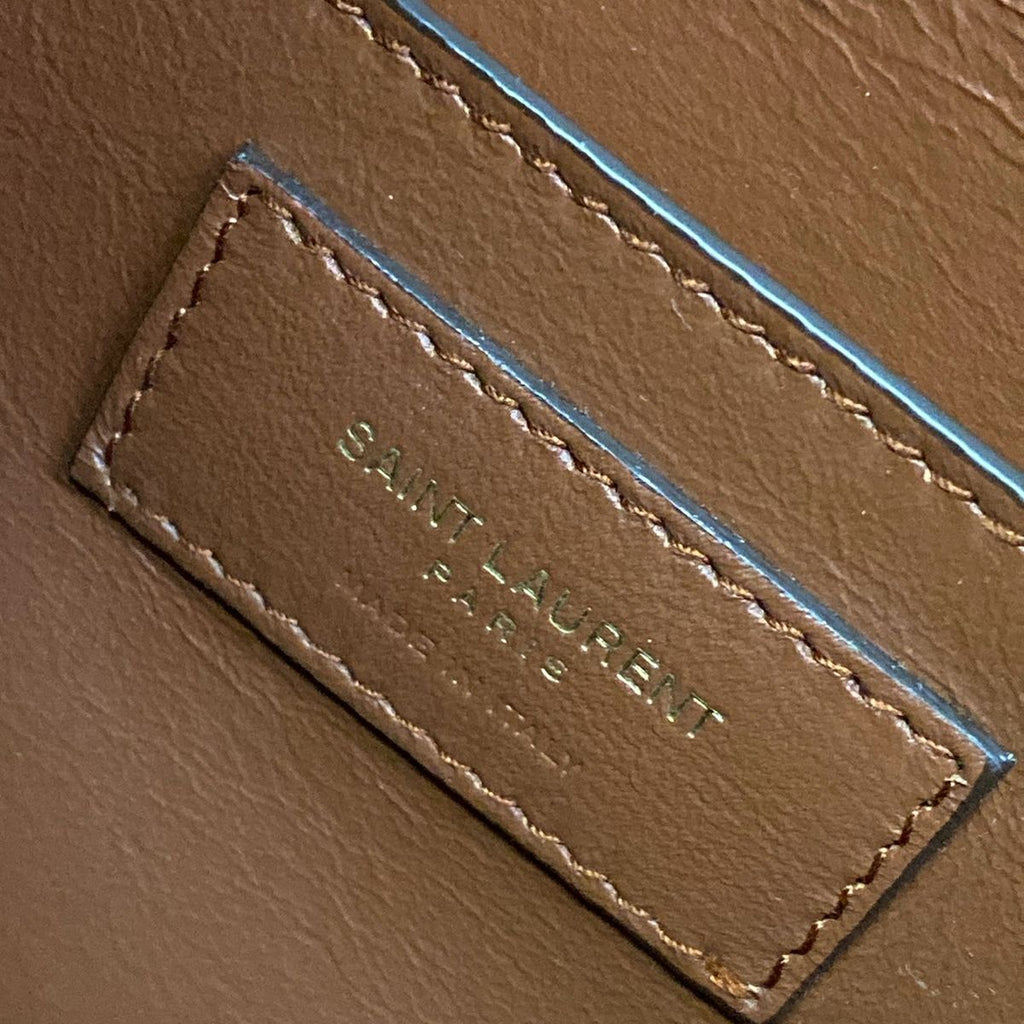 Saint Laurent Paris Shoulder Bag Monogram Satchel Dark Brown Leather — view 9