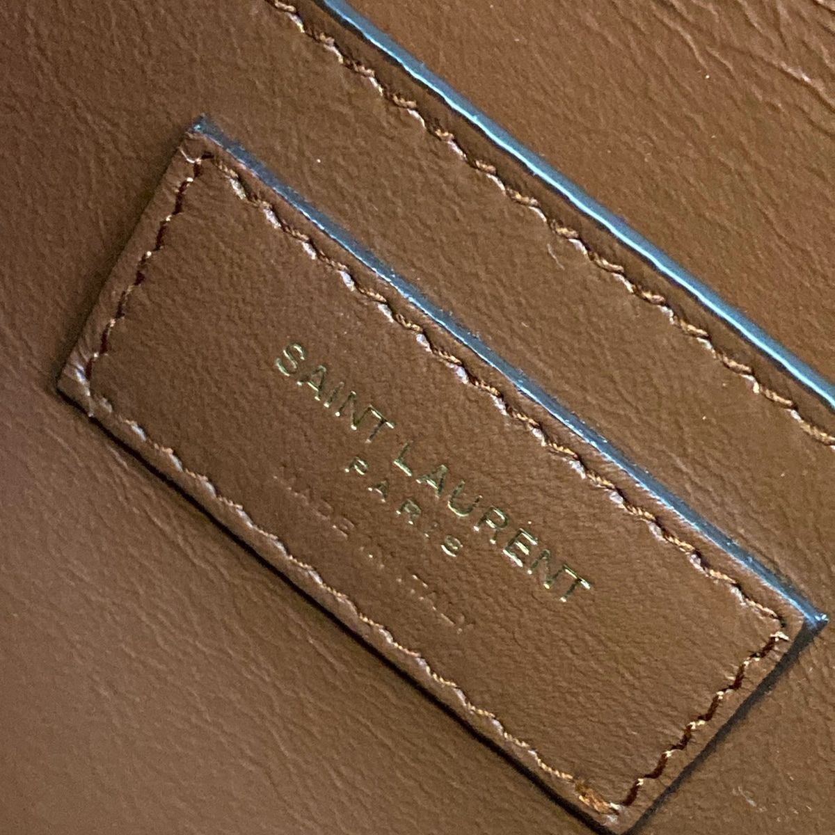 Saint Laurent Paris Shoulder Bag Monogram Satchel Dark Brown Leather — view 9