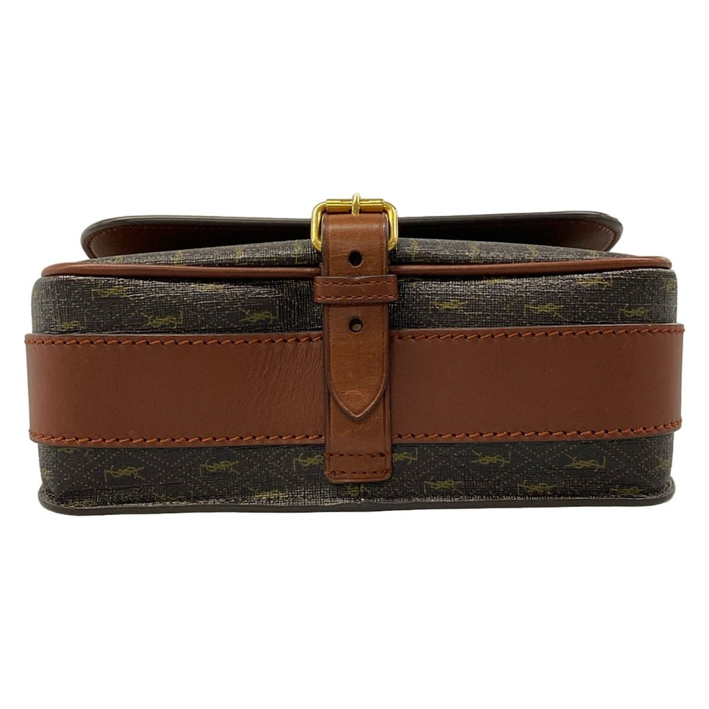 Saint Laurent Paris Shoulder Bag Monogram Satchel Dark Brown Leather — view 5