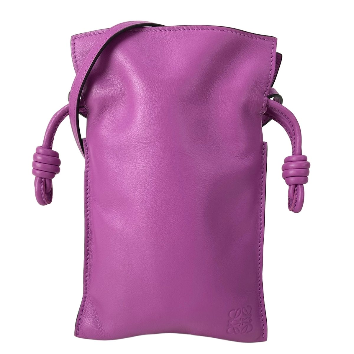 Loewe Shoulder Bag Flamenco Pocket Purple Leather
