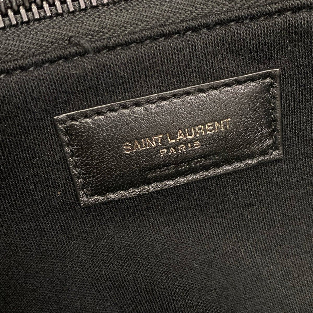Saint Laurent Paris Tote Black Embossed Logo Cotton Leather — view 9