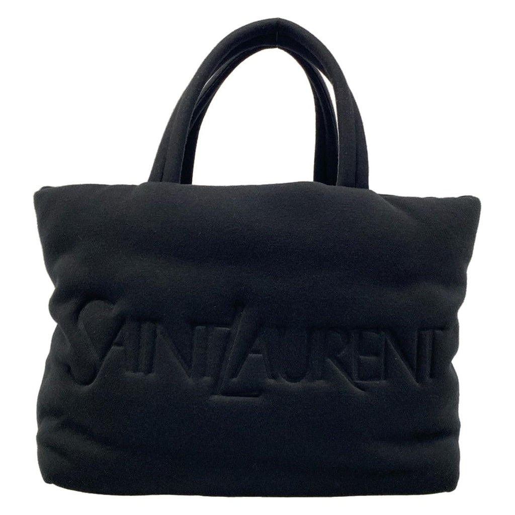 Saint Laurent Paris Tote Black Embossed Logo Cotton Leather