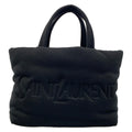 Saint Laurent Paris Tote Black Embossed Logo Cotton Leather