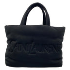 Saint Laurent Paris Tote Black Embossed Logo Cotton Leather