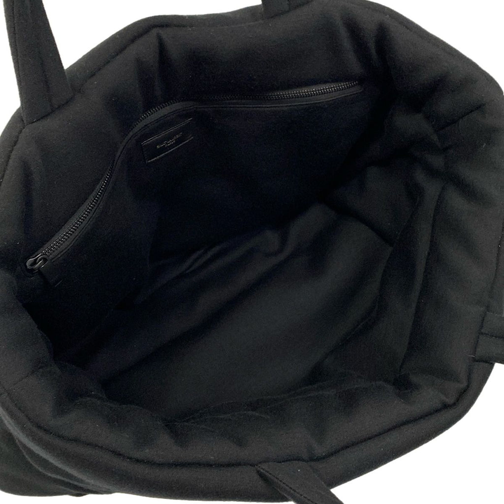 Saint Laurent Paris Tote Black Embossed Logo Cotton Leather — view 7