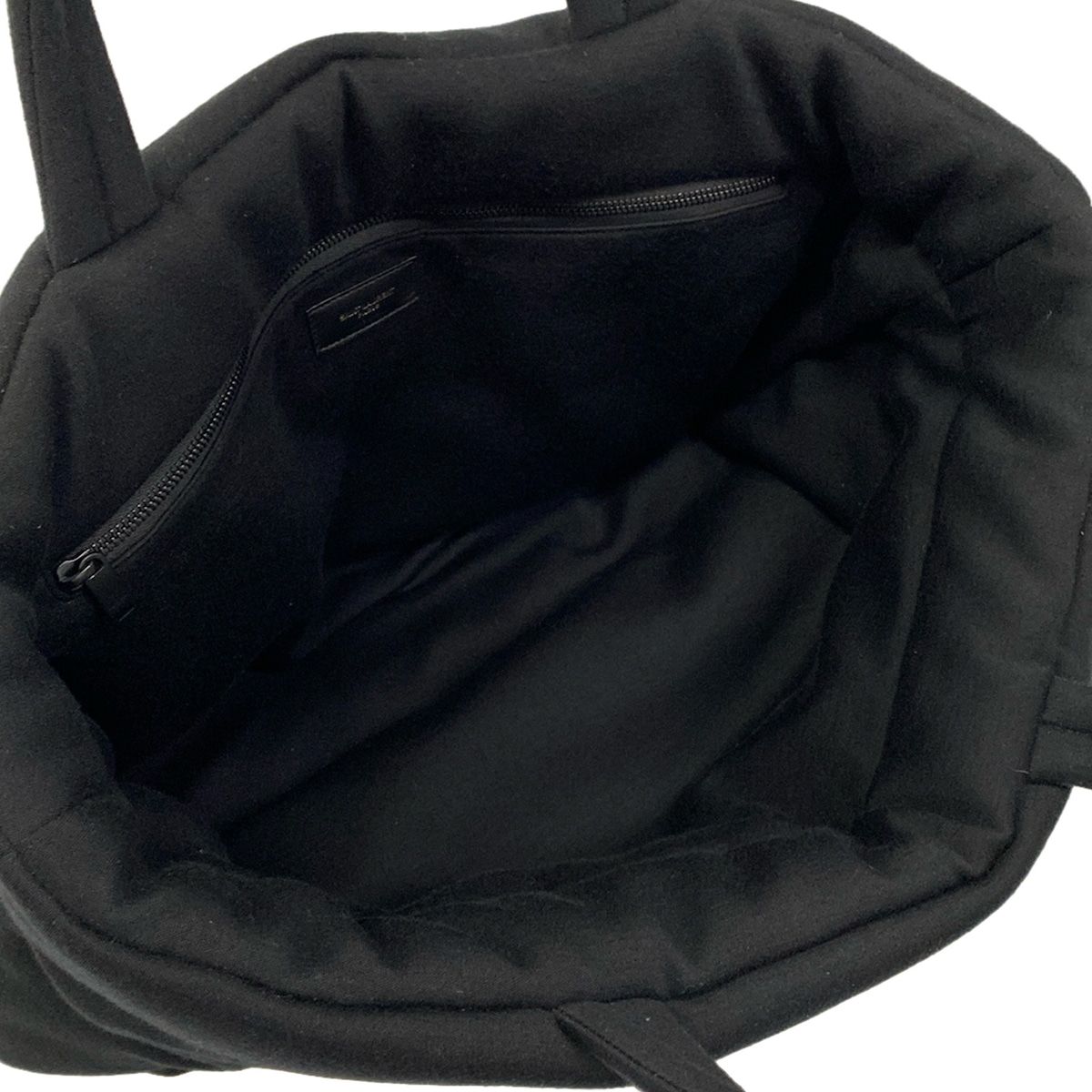 Saint Laurent Paris Tote Black Embossed Logo Cotton Leather — view 7