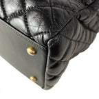 Chanel Shoulder Bag Quilted Black Matte Togo Chain 2-Way — view 6