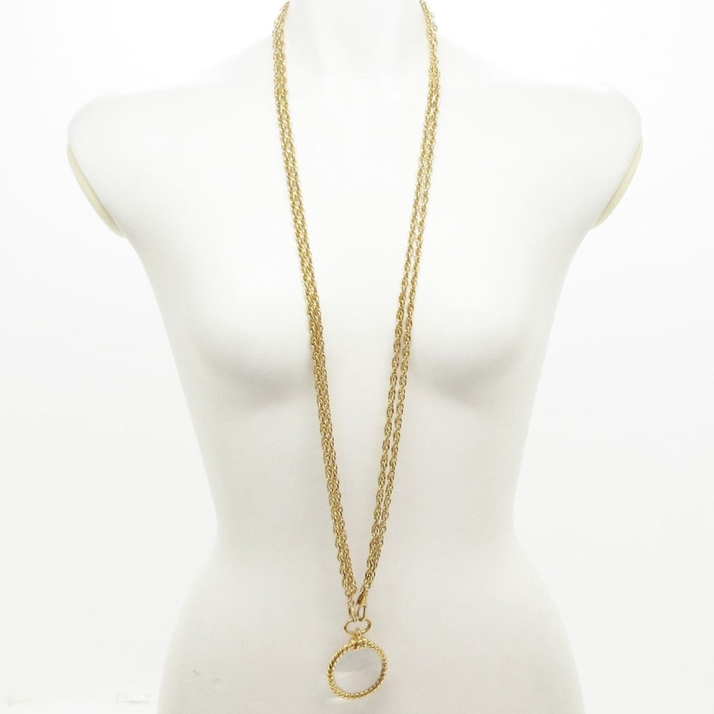 Chanel Necklace Gold Loupe Double Strand CC Logo — view 2