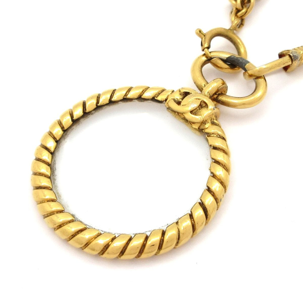 Chanel Necklace Gold Loupe Double Strand CC Logo — view 3