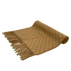 Gucci Shawl GG Pattern Beige Gradation Wool Cashmere Scarf