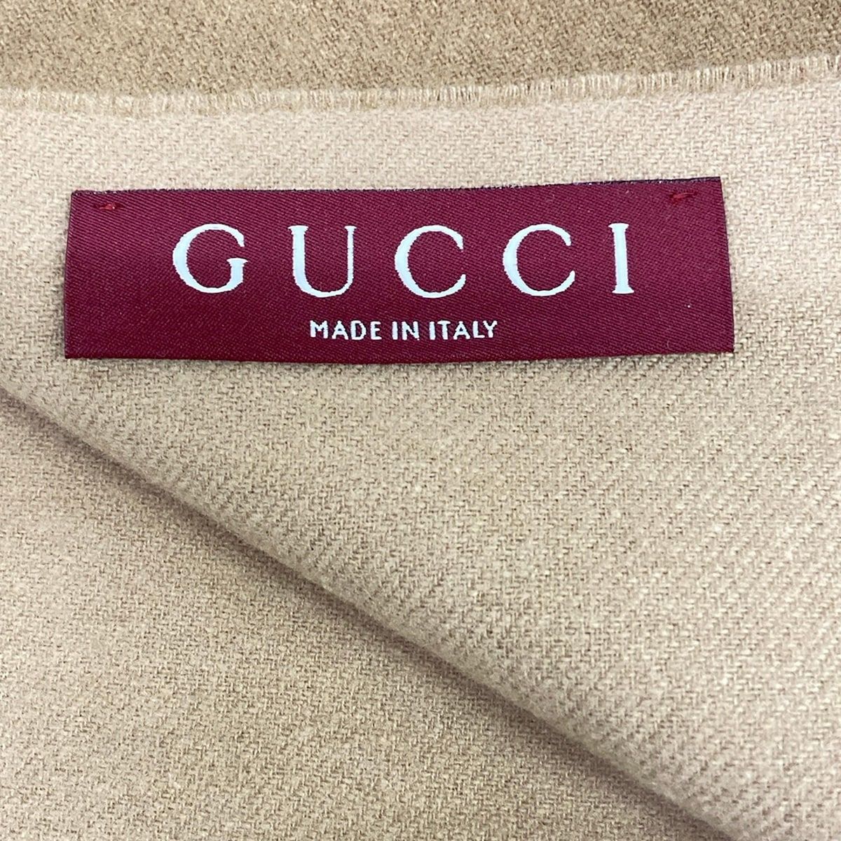 Gucci Shawl GG Pattern Beige Gradation Wool Cashmere Scarf — view 2