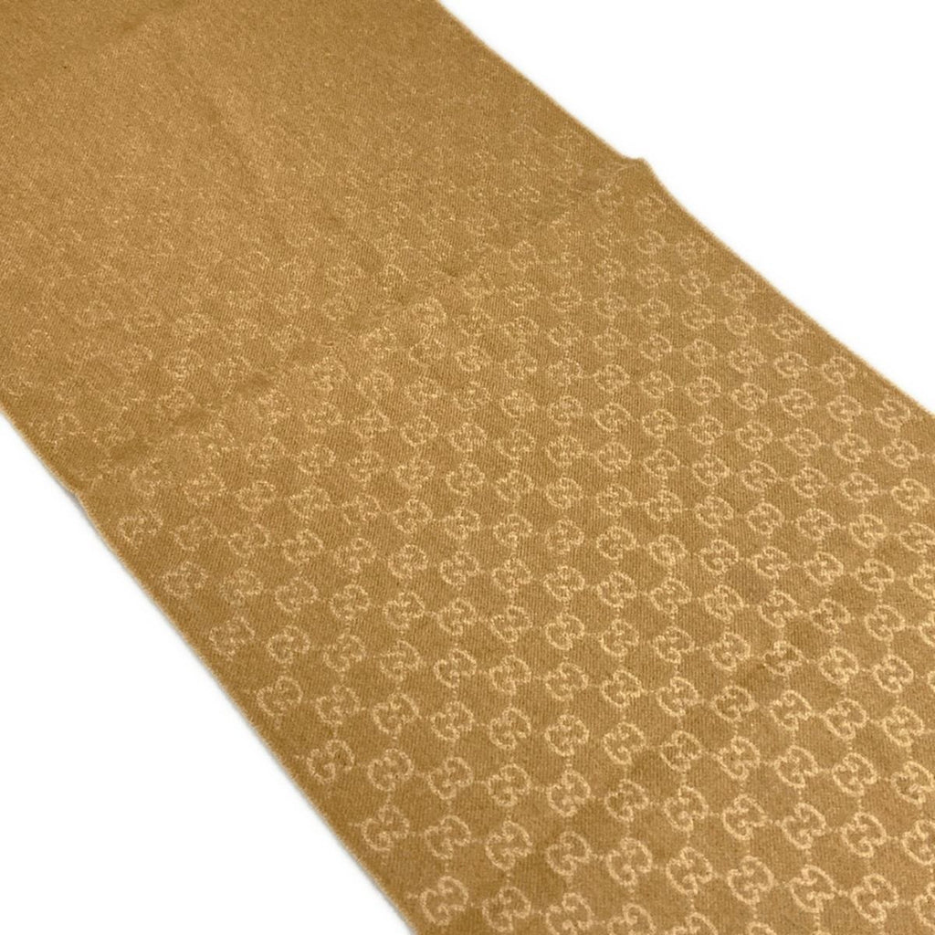 Gucci Shawl GG Pattern Beige Gradation Wool Cashmere Scarf — view 5
