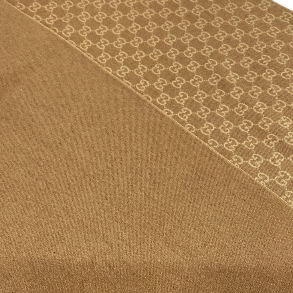 Gucci Shawl GG Pattern Beige Gradation Wool Cashmere Scarf — view 4