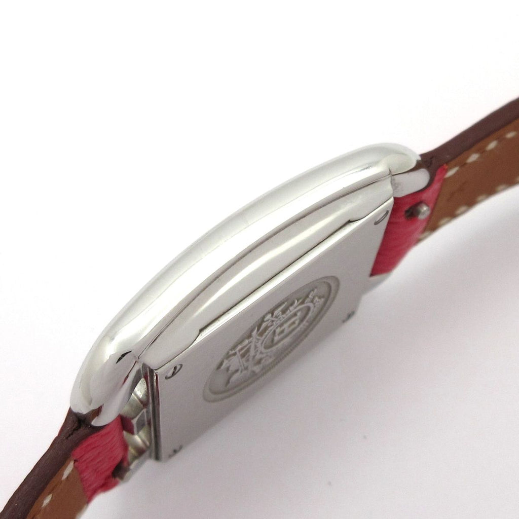 Hermes Watch Cape Cod Double Tour SS Leather Belt White — view 9