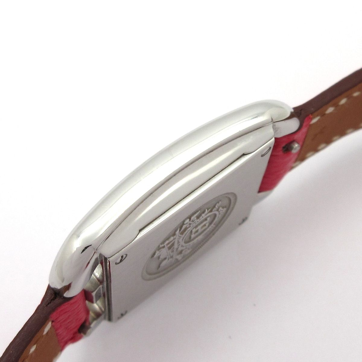 Hermes Watch Cape Cod Double Tour SS Leather Belt White — view 9