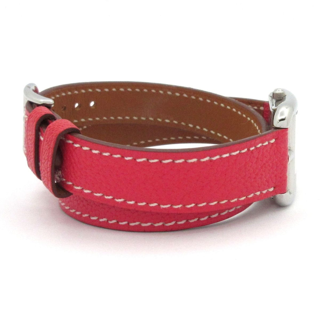 Hermes Watch Cape Cod Double Tour SS Leather Belt White — view 5