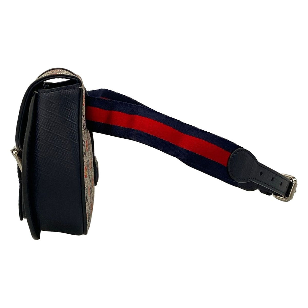 Gucci Waist Pouch GG Supreme Navy Red Yellow Children's Leather — view 4