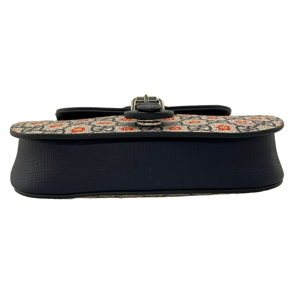 Gucci Waist Pouch GG Supreme Navy Red Yellow Children's Leather — view 5