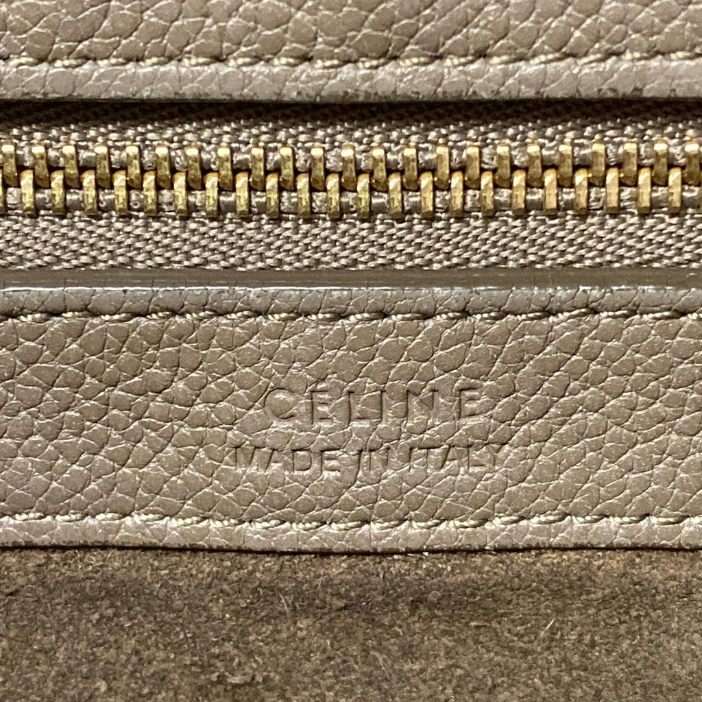Celine Tote Cabas Phantom Small with Belt Gray Beige Leather — view 8