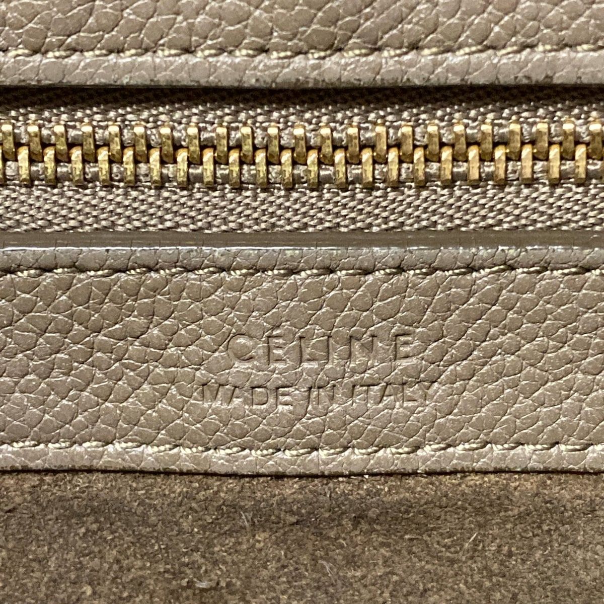Celine Tote Cabas Phantom Small with Belt Gray Beige Leather — view 8