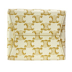 Celine Shoulder Bag Micro Cera Triomphe Canvas Ivory Brown Drawstring Leather — view 5