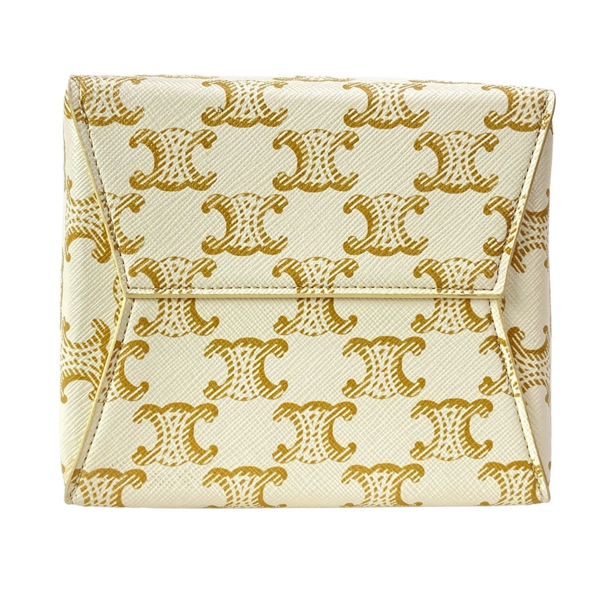 Celine Shoulder Bag Micro Cera Triomphe Canvas Ivory Brown Drawstring Leather — view 5