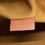 Celine Shoulder Bag Micro Cera Triomphe Canvas Ivory Brown Drawstring Leather — view 9