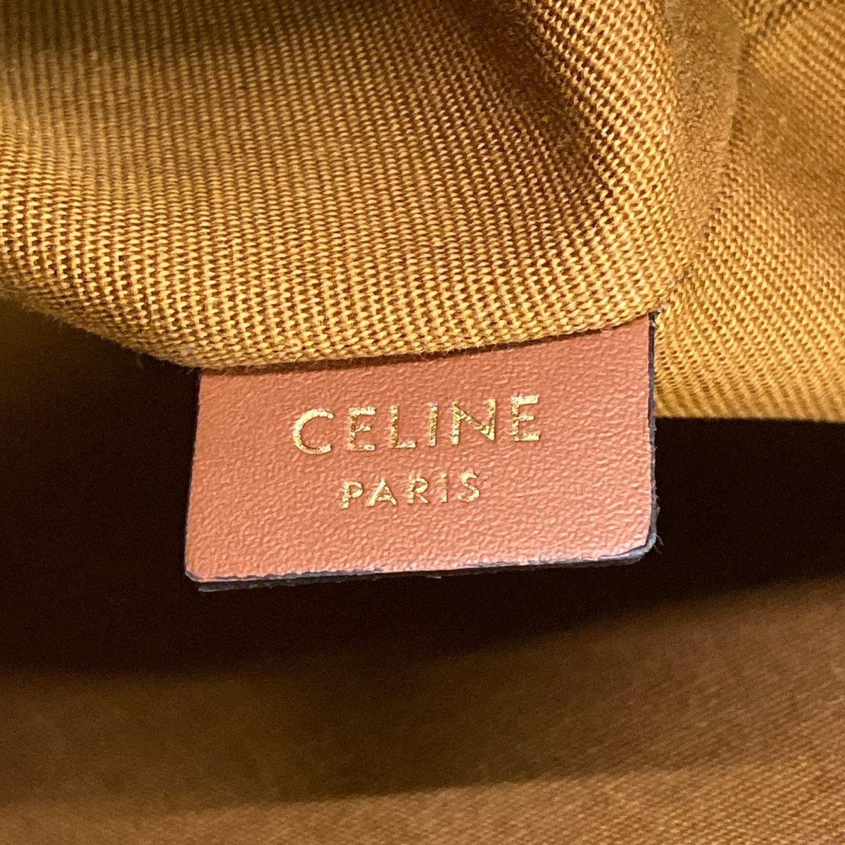 Celine Shoulder Bag Micro Cera Triomphe Canvas Ivory Brown Drawstring Leather — view 9