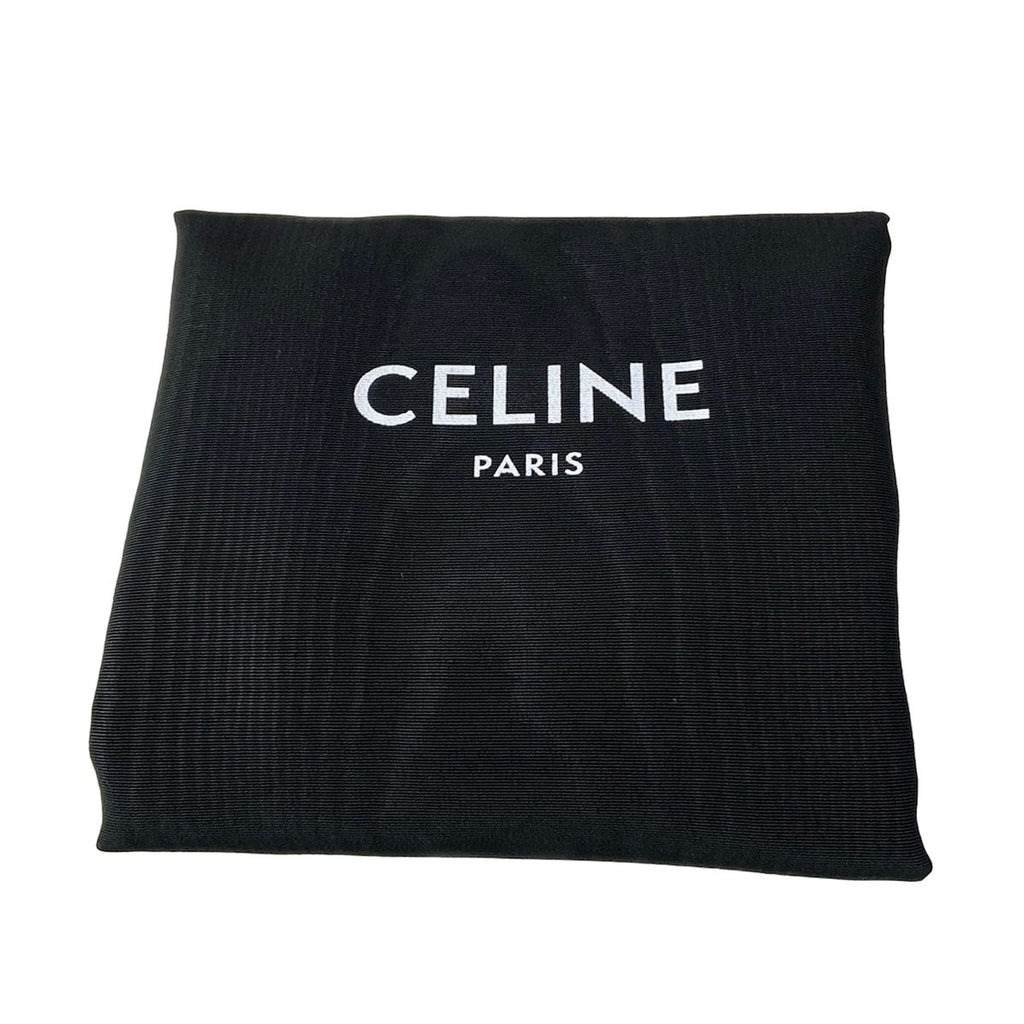 Celine Shoulder Bag Micro Cera Triomphe Canvas Ivory Brown Drawstring Leather — view 8