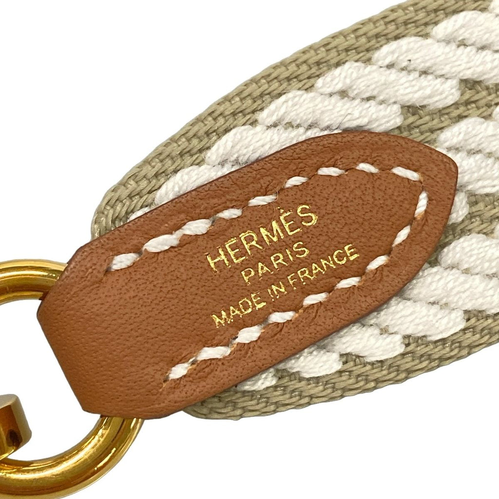 Hermes Shoulder Strap Bandouliere Sangle Cordage 25 Beige Marfa Gris Perle Gold — view 3