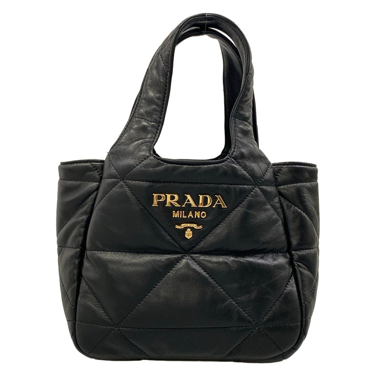 Prada Handbag Black Stitch Leather