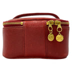 Chanel Vanity Bag Red CC Logo Gold — view 3