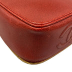 Chanel Vanity Bag Red CC Logo Gold — view 6