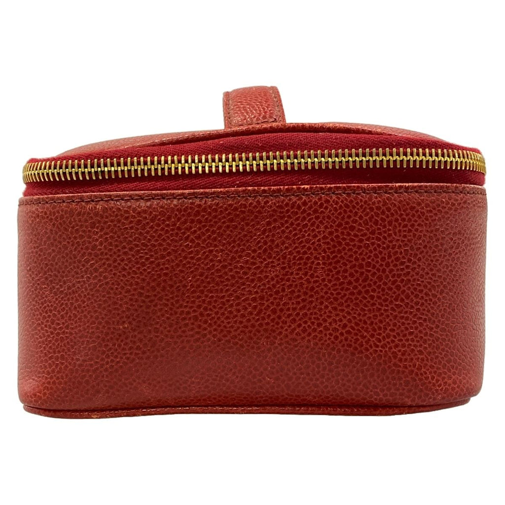 Chanel Vanity Bag Red CC Logo Gold — view 4