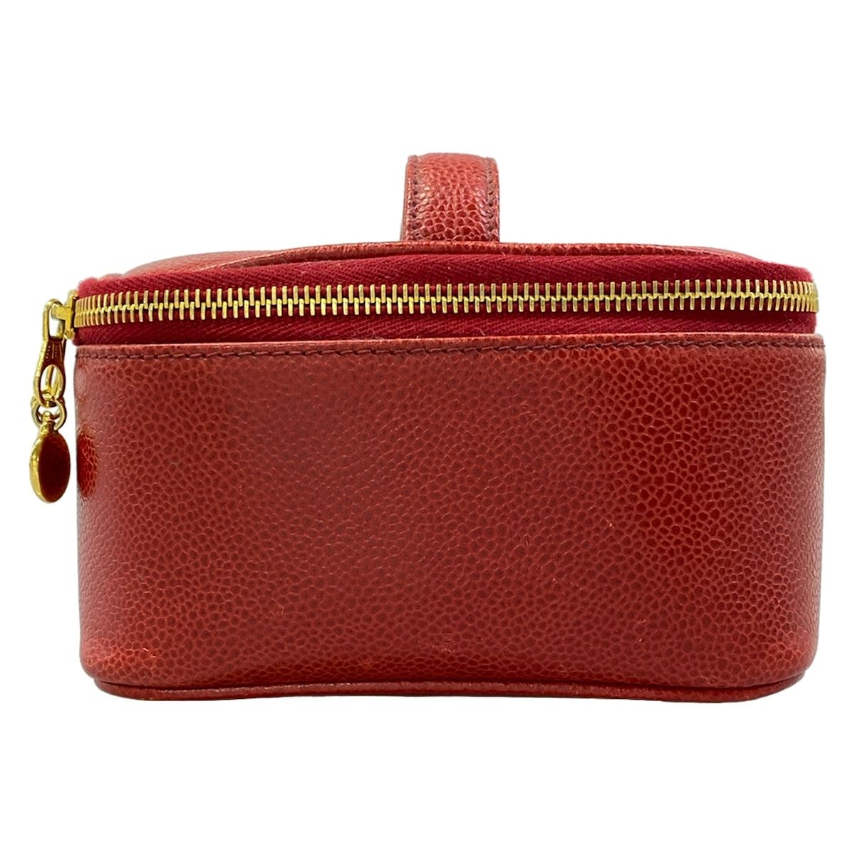Chanel Vanity Bag Red CC Logo Gold — view 2