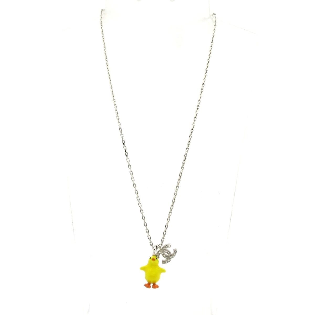Chanel Necklace CC Logo Yellow Silver Multi Chick — view 2