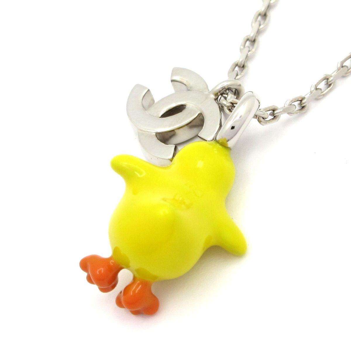 Chanel Necklace CC Logo Yellow Silver Multi Chick — view 3