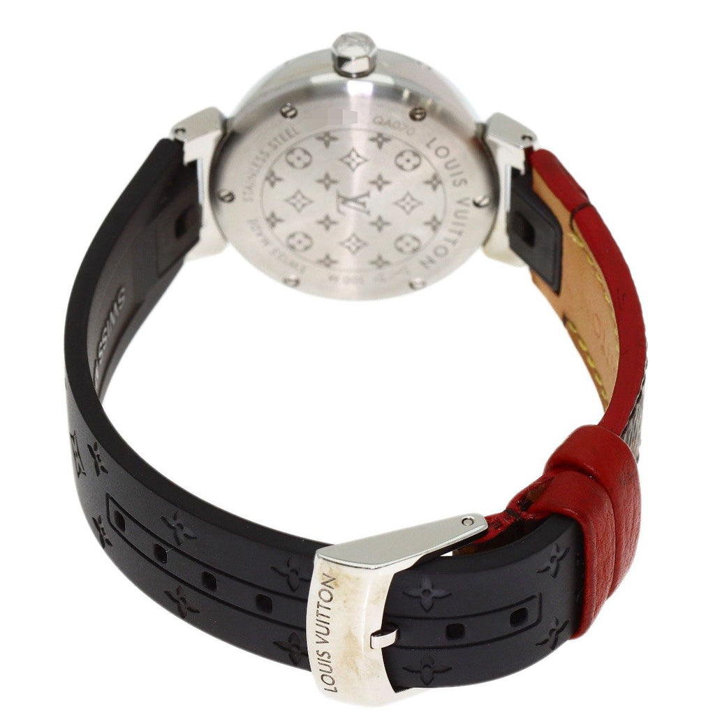 Louis Vuitton Tambour PM Monogram Watch SS Leather Rubber — view 7