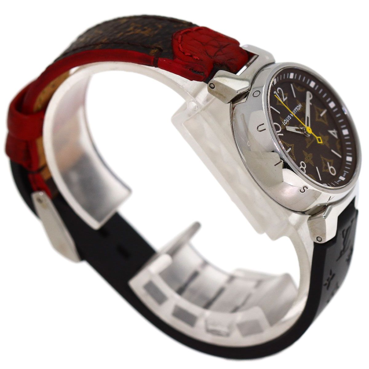 Louis Vuitton Tambour PM Monogram Watch SS Leather Rubber — view 2