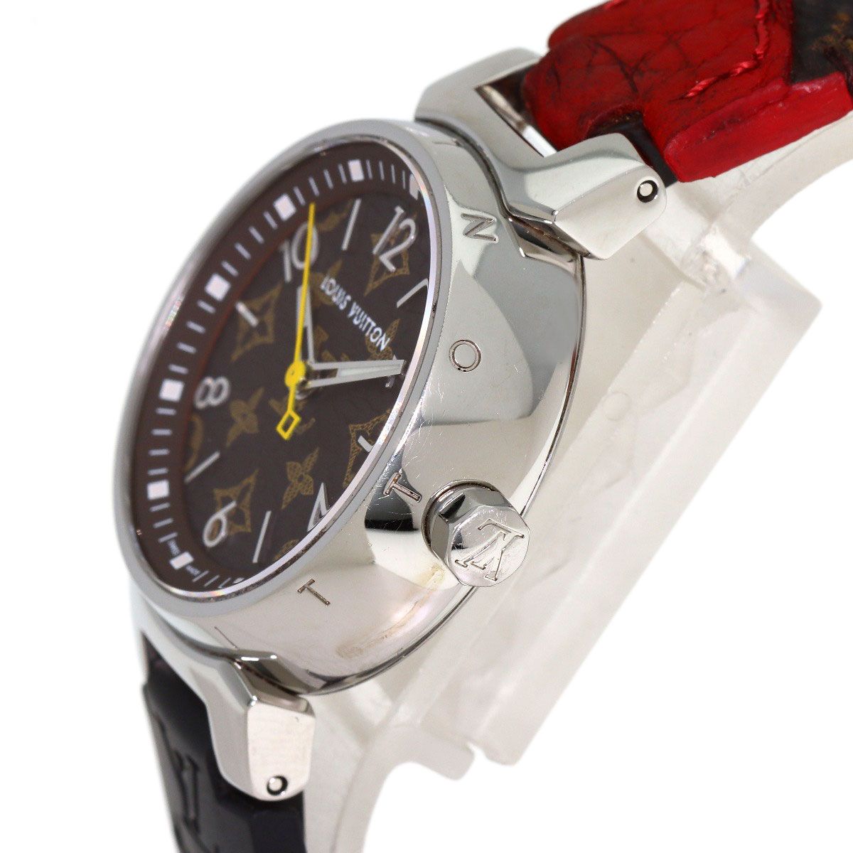 Louis Vuitton Tambour PM Monogram Watch SS Leather Rubber — view 5