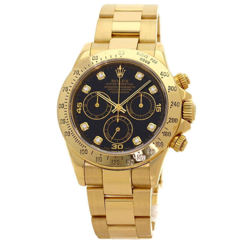 Rolex Cosmograph Daytona Diamond Watch 18k Yellow Gold