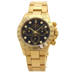 Rolex Cosmograph Daytona Diamond Watch 18k Yellow Gold