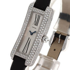 Cartier Tank S Diamond Watch 18k White Gold Leather Satin — view 3