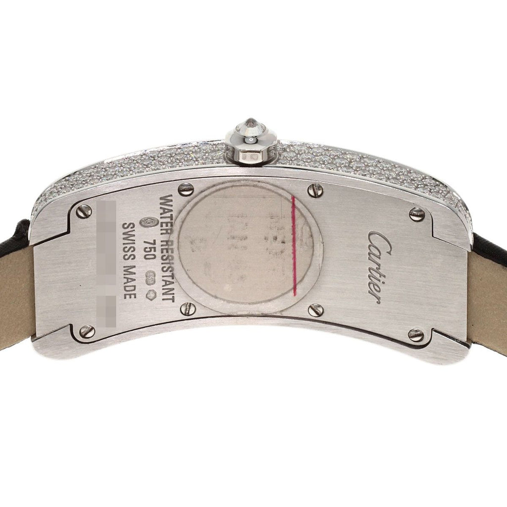 Cartier Tank S Diamond Watch 18k White Gold Leather Satin — view 6