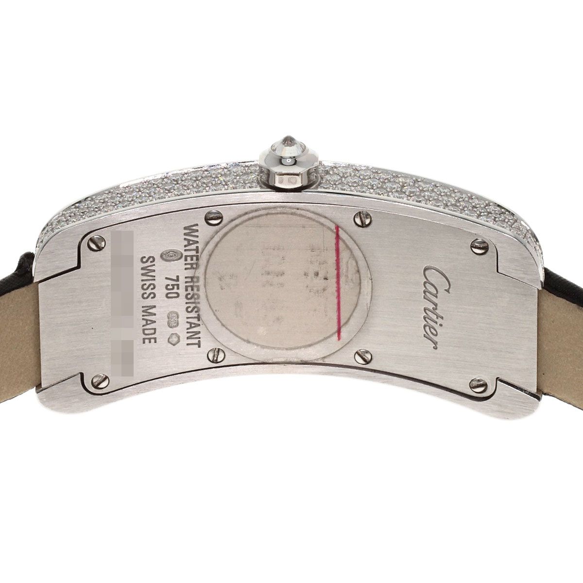 Cartier Tank S Diamond Watch 18k White Gold Leather Satin — view 6